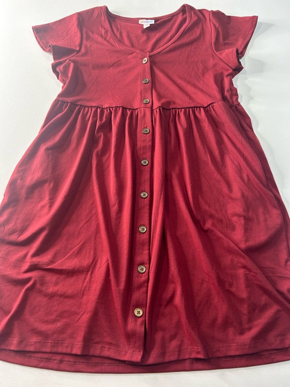 LuLaRoe XS Women’s Button-Front Red T-Shirt Dress